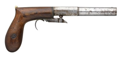 Lot 252 - **A .36 CALIBRE AMERICAN PERCUSSION UNDERHAMMER PISTOL BY W. ASHTON