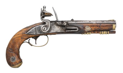 Lot 254 - **AN 80 BORE AMERICAN RIFLED FLINTLOCK KENTUCKY PISTOL