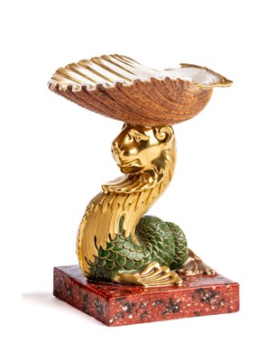 Lot 34 - A SEVRES ‘DOLPHIN’ SALT CELLAR (SALIERE A DAUPHIN), CIRCA 1820