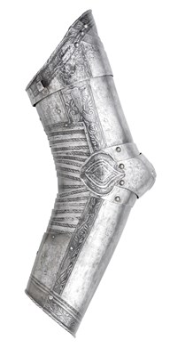 Lot 311 - A FINE NORTH GERMAN VAMBRACE FOR THE LEFT ARM WITH ETCHED DECORATION
