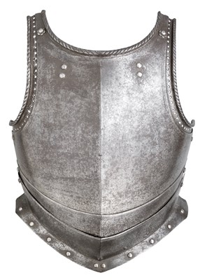 Lot 327 - AN ITALIAN OR FLEMISH INFANTRY BREASTPLATE FROM THE ARMOURY OF WILLIAM HERBERT