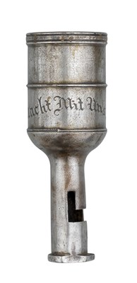 Lot 372 - A RARE GERMAN MILITARY GRENADE LAUNCHER FOR A FLINTLOCK MUSKET