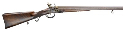 Lot 414 - AN 18 BORE D.B. FLINTLOCK SPORTING GUN BY THOMAS MORTIMER