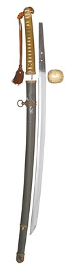 Lot 18 - A JAPANESE W. W. II OFFICER'S SWORD (KATANA)