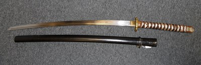 Lot 37 - A JAPANESE W. W. II SWORD (KATANA)