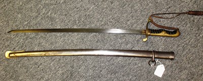 Lot 43 - A JAPANESE W. W. II ARMY OFFICER'S SWORD AND A JAPANESE W. W. II NAVAL OFFICER'S DRESS SWORD