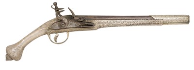 Lot 112 - **AN 18 BORE OTTOMAN BALKAN FLINTLOCK HOLSTER PISTOL