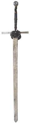Lot 142 - A MASSIVE TWO HAND PROCESSIONAL SWORD IN ENGLISH LATE 15TH CENTURY STYLE