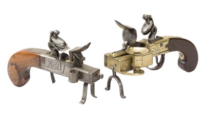 Lot 235 - TWO FLINTLOCK TINDER LIGHTERS