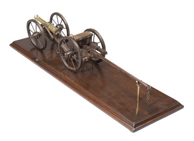 Lot 248 - A FINELY CONSTRUCTED MINIATURE FIELD GUN AND LIMBER