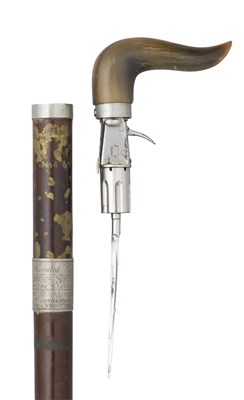 Lot 254 - A RARE FRENCH SILVER-MOUNTED COMBINED 4MM PIN-FIRE SIX-SHOT PEPPERBOX REVOLVER