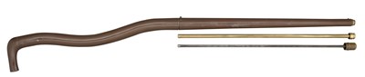Lot 267 - A 50 BORE BENT AIR CANE WITH .30 CALIBRE RIFLED BRASS BARREL