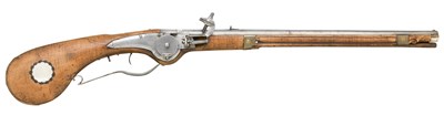 Lot 295 - A 28 BORE GERMAN WHEEL-LOCK CARBINE