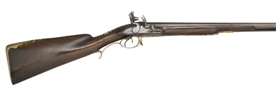 Lot 299 - A GERMAN 22 BORE D.B. FLINTLOCK SPORTING GUN BY HUHNSTOCK A HANNOVER