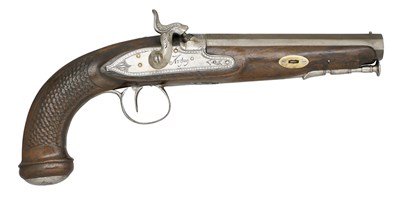 Lot 335 - **A 12 BORE SPANISH PERCUSSION OFFICER'S PISTOL BY ARGUEY