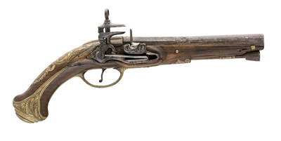 Lot 347 - A 20 BORE SPANISH MIQUELET-LOCK PISTOL