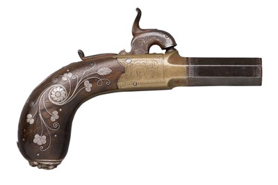 Lot 355 - A 50 BORE PERCUSSION POCKET PISTOL BY ROSS