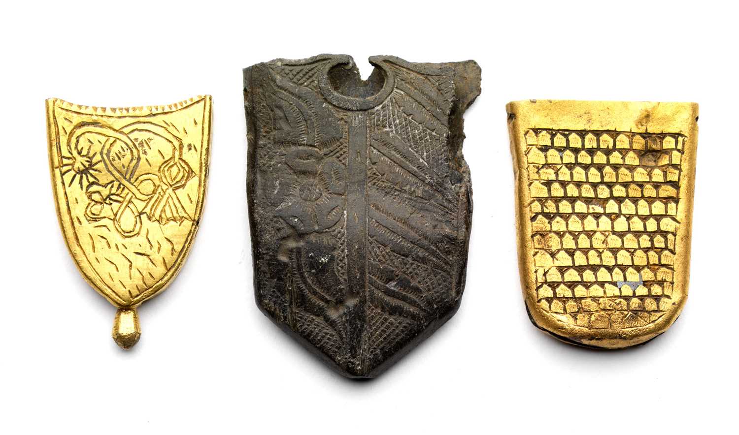 Lot 240 - A COLLECTION OF EIGHT MEDIEVAL AND TUDOR SWORD AND DAGGER-CHAPES