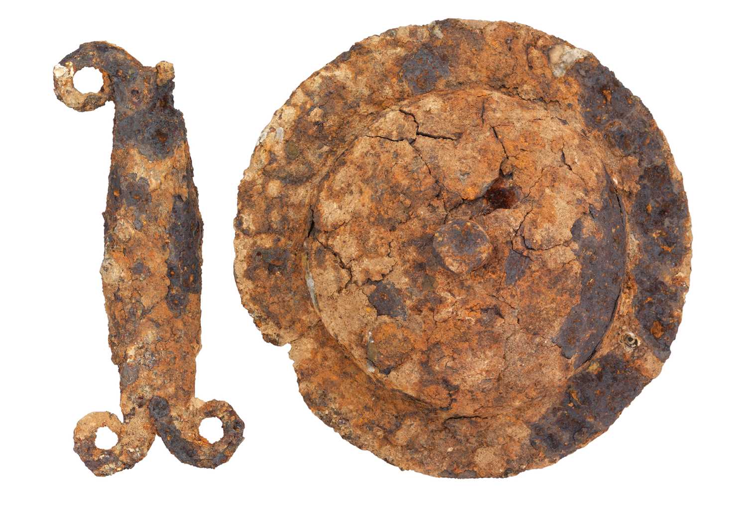 Lot 271 - AN ANGLO-SAXON SHIELD-BOSS AND GRIP