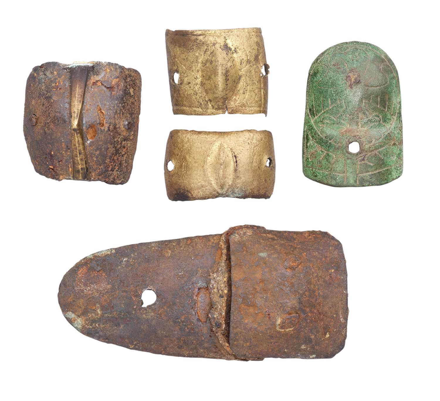 Lot 272 - A GROUP OF DETACHED ELEMENTS OF GAUNTLETS OF THE LATE 14TH AND EARLY 15TH CENTURIES
