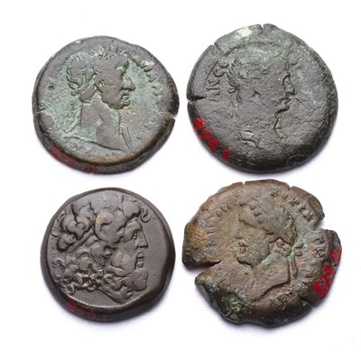 Lot 51 - **A COLLECTION OF FOUR PTOLEMAIC AND LATER COINS