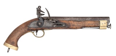 Lot 463 - A 14 BORE PERCUSSION EAST INDIA COMPANY LONG FLINTLOCK CAVALRY PISTOL, SECOND QUARTER OF THE 19TH CENTURY