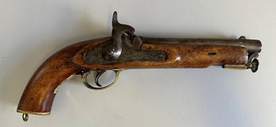 Lot 210 - AN 18 BORE INDIAN PERCUSSION SERVICE PISTOL, 19TH CENTURY