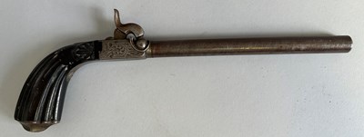 Lot 446 - A 60 BORE CONTINENTAL PERCUSSION PISTOL, MID-19TH CENTURY, BELGIAN OR FRENCH