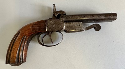 Lot 447 - A CONTINENTAL 54 BORE D.B. PIN-FIRE PISTOL, CIRCA 1860