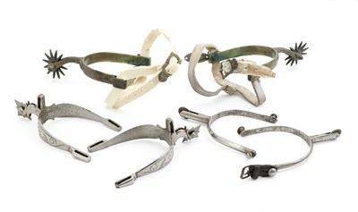 Lot 251 - **THREE PAIRS OF EUROPEAN ROWEL SPURS