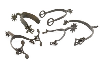 Lot 252 - **FIVE EUROPEAN ROWEL SPURS