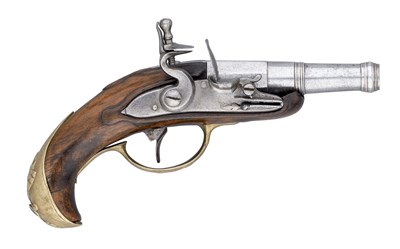 Lot 267 - **A 120 BORE LIEGOIS FLINTLOCK TRAVELLING PISTOL