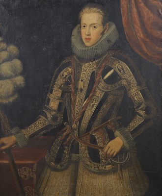 Lot 283 - **FOLLOWER OF JUAN PANTOJA DE LA CRUZ, 17TH CENTURY PORTRAIT OF KING PHILIP IV OF SPAIN