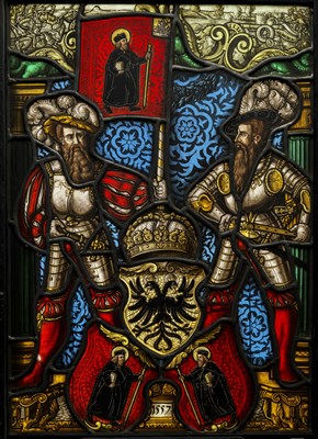 Lot 317 - **A STAINED GLASS PANEL