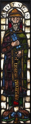 Lot 326 - **A GERMAN STAINED GLASS SLENDER RECTANGULAR PANEL