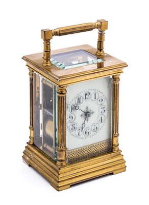 Lot 258 - A FRENCH GILT-BRASS CARRIAGE CLOCK, FRANCOIS-ARSENE MARGAINE, PARIS, LATE 19TH CENTURY