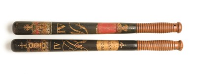 Lot 23 - TWO WILLIAM IV SPECIAL CONSTABLE's TRUNCHEONS BY PARKER