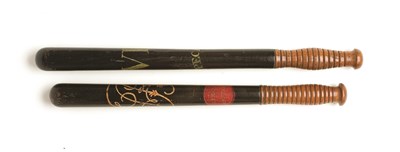 Lot 33 - TWO VICTORIAN SPECIAL CONSTABLE's TRUNCHEONS PARKER