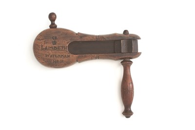 Lot 48 - A LARGE GEORGIAN POLICE RATTLE OF THE LAMBETH WATCH BY A.E. WOOD of characteristic form