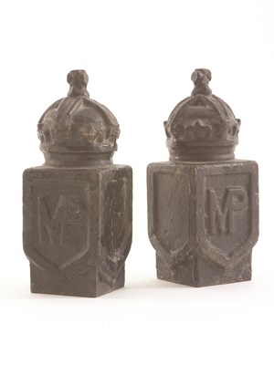Lot 55 - A PAIR OF METROPOLITAN POLICE STATION RAILING CAPITALS
