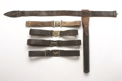 Lot 60 - A LEATHER TRUNCHEON HOLSTER AND POLICE BELT