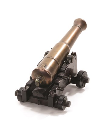 Lot 61 - A FINELY CONSTRUCTED MINIATURE BRASS CANNON BY W. PARKER MAKER 233 HOLBORN