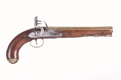Lot 68 - A FLINTLOCK MAIL COACH PISTOL BY H.W. MORTIMER & CO