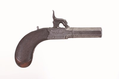 Lot 91 - A PERCUSSION POCKET PISTOL BY W. PARKER