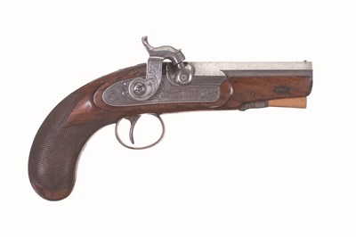 Lot 96 - A PERCUSSION TRAVELLING PISTOL BY WILLIAM PARKER