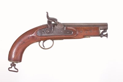 Lot 99 - A VICTORIAN 1842 PATTERN PERCUSSION COASTGUARD OR CUSTOMS PISTOL the barrel stamped with Ordnance ma