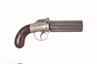 Lot 102 - A FIVE-SHOT LARGE BORE PERCUSSION PEPPERBOX REVOLVER BY PARKER