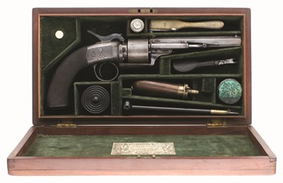 Lot 105 - A 54 BORE PERCUSSION REVOLVER BY PARKER FIELD & SONS