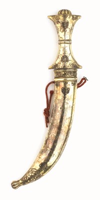 Lot 106 - A RARE TURKISH SILVER-GILT MOUNTED DAGGER