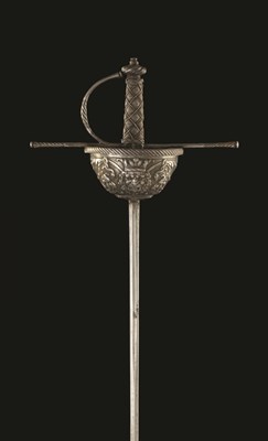 Lot 181 - A DECORATED SPANISH CUP-HILT RAPIER